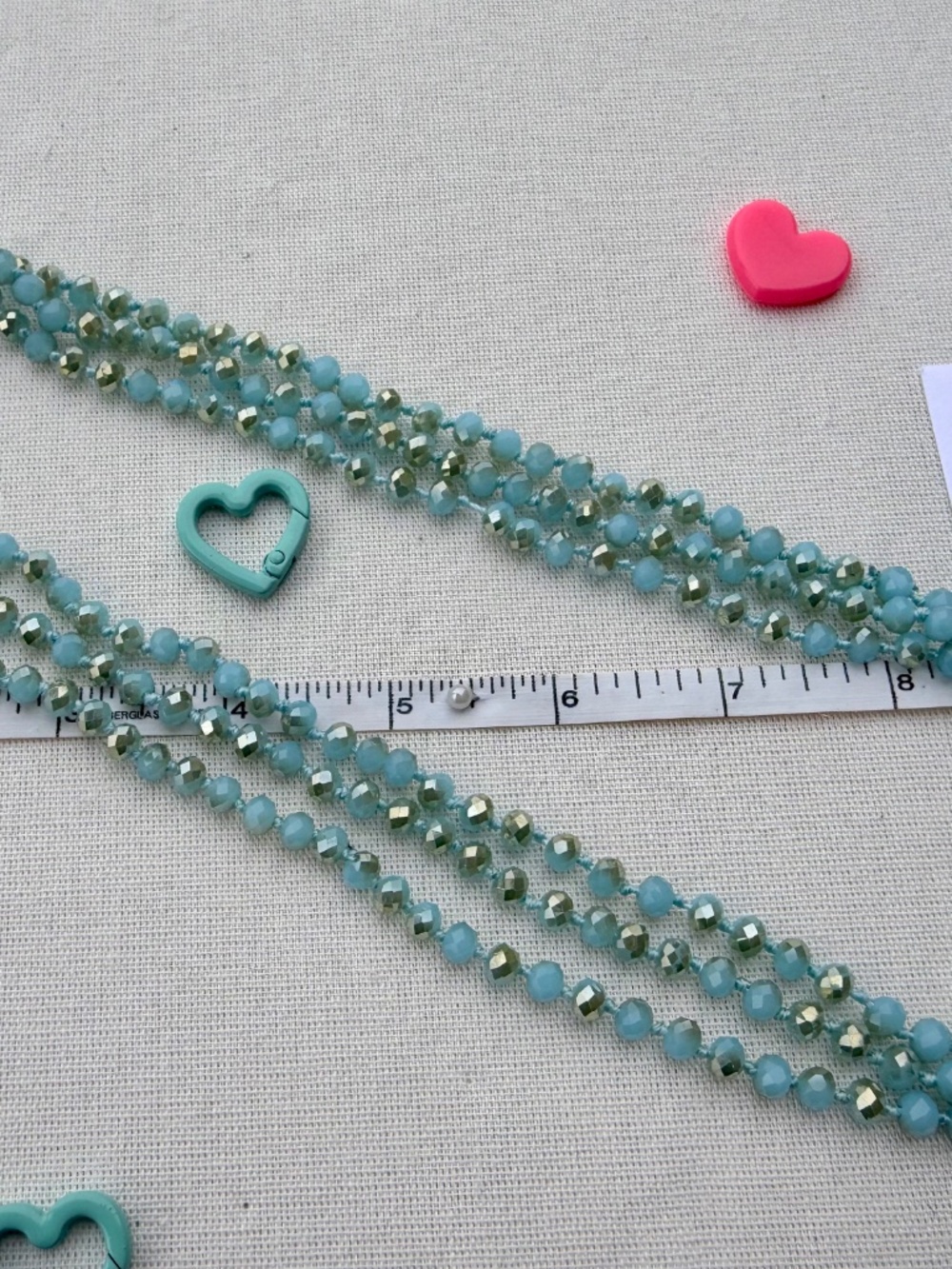 Handmade Faceted Blue Gold Tone Bead Necklace